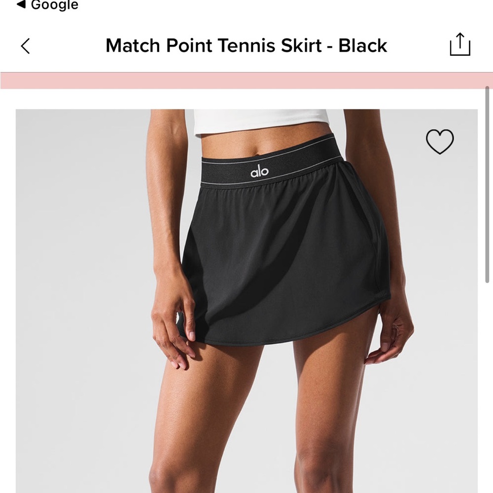 Alo match point tennis skirt size small